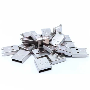 For 10PCS DIY USB male interface splint plug-in PCB connector socket connector A type B patch straight pin