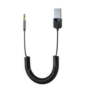 For Car Bluetooth5.3 Audio Receiver Adapter USB To 3.5mm Aux Jack Hifi Stereo Music Navigation Handsfree With Microphone Transmitter For Car Bluetooth5.3 Audio Receiver Adapter USB To 3.5mm Aux Jack Hifi Stereo Music Navigation Handsfree With Microphone Transmitter