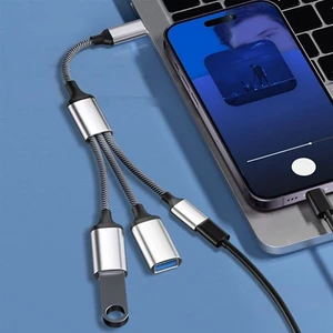 For CJSD-USB Splitter Cable Data Power Split Adapter USB C OTG Cable Phone Adapter, For Phone Laptop Tablet, Fine Workmanship