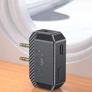 For Airplane Flight Bluetooth 6.0 Audio Transmitter Dual 3.5mm Aux Jack Wireless Stereo Music Adapter For Headphones PC TV For Airplane Flight Bluetooth 6.0 Audio Transmitter Dual 3.5mm Aux Jack Wireless Stereo Music Adapter For Headphones PC TV