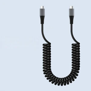 For PD 100W 20Gbps Type C to Type C Cable 5A USB-C spring Cable Cord For 15 Pro Max