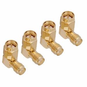 For 4PCS 90 Degree SMA Male To Female Adapter Gold Plated Contacts Right Angle Design Connection Adapter Right Angle Connector For 4PCS 90 Degree SMA Male To Female Adapter Gold Plated Contacts Right Angle Design Connection Adapter Right Angle Connector