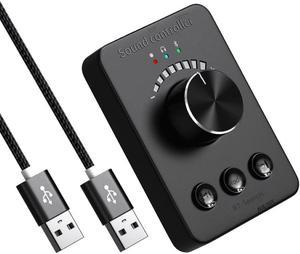 Multimedia Controller Knob, USB Volume Controller, One Key Mute PC Computer Speaker Audio Multimedia Volume Remote Control Adjuster with Bluetooth for Win7/8/10/XP/Mac/Vista/Android/iOS