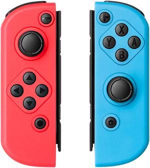 Joy-Pad (Con L+R) Controller Compatible with Switch/Switch OLED,  Left and Right Controllers with Grip Support Wake-up Function Replacement for L/R Switch Joycons(Blue &  Red)