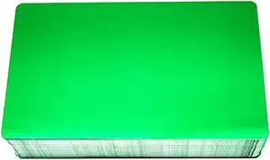 GazeKu 50 pcs Aluminum Metal Business Card Blanks for Laser Engraved Gift Cards(Green,26 Ga./0.18"thickness)