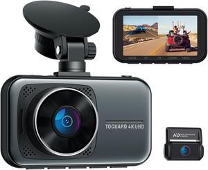 TOGUARD 4K Dual Dash Cam Car Camera, UHD 4K+1080P Driving recorder , 3 Inch Screen Car Dash Camera Front and Rear Camera for Car WDR, Wide Angle, G-Sensor, Parking Monitor, Loop Recording
