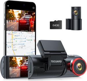 4K Dual Dash Cam Front and Rear with Exclusive Motion Activated Emergency Lock WiFi GPS, 3.16" Touch Screen 4K/2.5K+1080P Dashcams for Cars with 64GB Memory Card, Capacitor, Type-C Port, Parking Mode