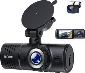 3 Channel Dash Cam Front and Rear inside Car Camera 2.45 Inch 1080P+720P+720P Dash Camera for Cars Driving Recorder IR Night Vision Parking Mode, G-Sensor