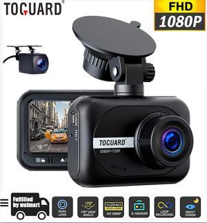 TOGUARD Dash Cam Front and Rear, 1080P Full HD Dash Camera, Dashcam with Night Vision, Car Camera with 2.45-inch LCD Display, Parking Mode, G-Sensor, Loop Recording, WDR