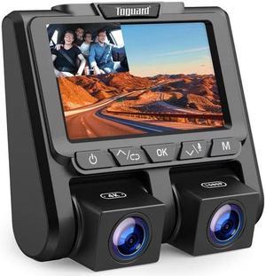 TOGUARD Dual Dash Cam Front and Inside 1080P Dash Camera 3" LCD Screen Car Camera  with IR Night Vision Parking Monitor, G-Sensor, Loop Recording