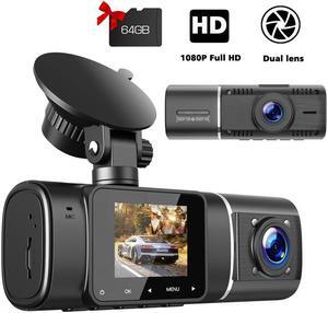 TOGUARD Dual FHD 1080P Dash Cam front and inside Dash Camera Car Driving Recorder with IR Night Vision, Motion Detection, Parking Monitoring, G-sensor Accident Locked Loop Recording WDR  Car Camera