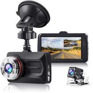TOGUARD Dual Dash Cam Full HD 1080P 170°Wide Angle 3.0 Front and Rear Car Camera Video Recorder with Night Vision WDR G-sensor Parking Monitor Loop Recording Motion Detection