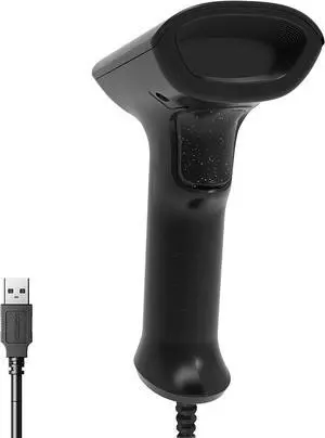 Barcode Scanner, iDPRT USB Wired Barcode Scanner, 1D 2D QR Code Handheld Scanner, Plug and Play Bar Code Reader for Library, Warehouse, Supermarket, UPC EAN GTIN Barcodes Reader for Windows, Black