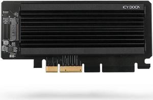 Icy Dock MB987M2P-2B | 1 x M.2 NVMe SSD to PCIe 3.0 x4 Adapter with Heat Sink | EZConvert Ex Pro