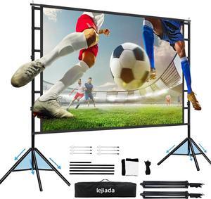 12-Foot Projector Screen and Stand,150 inch Large Indoor Movie Projection Screen 16: 9 Wrinkle-Free Design Ideal foOutdoor Yard Movie Night and Outdoor Camping, Conference, Office,Presentations
