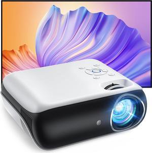HAPPRUN Projector, Native 1080P Bluetooth Projector with 100" Screen, Portable Outdoor Movie Projector, Mini Projector for Home Bedroom, Compatible with Smartphone,HDMI,USB,AV,Fire Stick,PS5