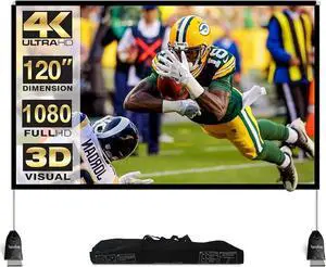Abdtech Portable Outdoor Movie Screen, 120 inch 3D Projector Screen Frame Foldable Movie Screen for Projectors Enjoy Outdoor Film Movie Night with Carrying Bag for Indoor Outdoor Home Theater Camping