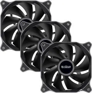 PCCOOLER PC Fans, DN120 120mm Case Fan 3 Pack Dark Night Series, High Performance Cooling PC Fan - Efficient Hydraulic Bearing - Low Vibration, Computer Fans 120mm Fan for CPU Cooler (DN120 3IN1)