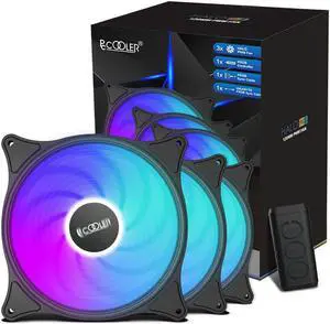 PCCOOLER ARGB 120mm Case Fan, 3 Pack FX120 RGB Fans Computer Case Fans, Aura +5V/3 PIN Addressabel PC Fans Advanced Lighting Customizations - PWM High Performance Cooling Fan for PC Case Computer Fan
