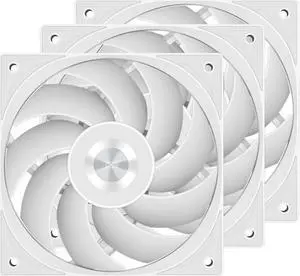 PCCOOLER F5 R120 High Performance Cooling Fan, 120mm PWM 4-Pin FDB Case Fan, 2000 RPM Daisy Chain PC Fan, 80CFM 3.5mmH2O 3 Mode PC Case Fan for Air Cooler & Watercooling Radiator, White - 3 Pack