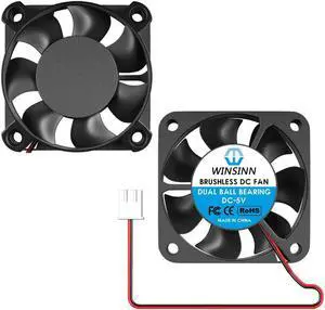 WINSINN 40mm Fan 5V, 3D Printer Micro 5 Volt Fans 4010 Dual Ball Bearing, Brushless Cooling 40mmx10mm 2PIN (Pack of 2Pcs)