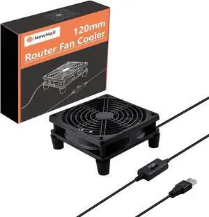 Quiet 120mm Router Fan Cooler with L/M/H 3-Degree Speed Controller, DC 5V USB Powered Cooling Case Fan for Router Modem Receiver DVR Playstation TV Box