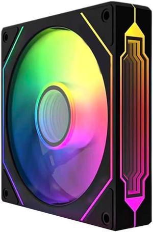 TJ Prism 120mm GEN4 Pro ARGB Reverse case Fan,Infinity Mirror RGB Light Effect 5V 3PIN Motherboard Light Sync 1000~1800RPM PWM PC Fan Suitable for Computer Cases and Liquid radiators