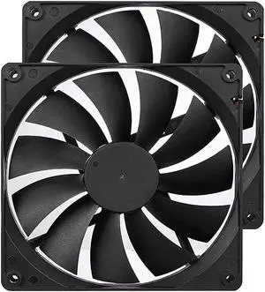140mm Case Fan Quiet High Performance PC Fan 140mm Standard Case Fan 3pin 4pin Molex Connector 12V DC Computer PC CPU Case Fan 1000RPM 2-Pack