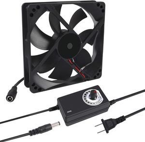 120mm x 25mm 110V 220V AC Powered Cooling Fan with Speed Controller 3V to 12V, 1225 AC 115V 120V 220V 240V for Cooling Ventilation Exhaust Projects, Receiver DVR Playstation Xbox Component Cooling