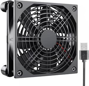 120mm 5V Quiet USB Powered Computer Cooling Fan with Multi-Speed Controller for Router Modem Xbox TV Box DVR Playstation Receiver and Other Electronics Cooler