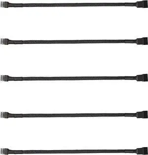 5 Pack 4-Pin PWM Fan Splitter Cable, Sleeved Braided Adapter Computer PC Fan Power Extension Cable Converter for Computer ATX Case 4-Pin/3-Pin Cooling Fan Cable (10.6")