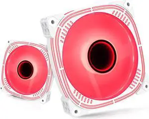 Silent 120mm Case Fan, High Performance Low Noise LED PC Fans for Computer Case - 2 PCS (Red)