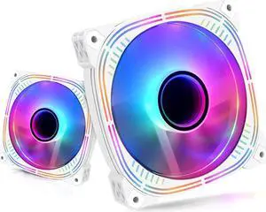 Silent 120mm Case Fan, High Performance Low Noise LED PC Fans for Computer Case - 2 PCS (Multicolored)