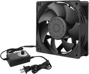 High cfm Computer Fan 120mm x 38mm 110V 220V AC Powered Variable Speed Fan Cooling Components for Receiver Xbox DVR Playstation Mining Rig Case Server Cabinet Grow Tent GPU Workstations