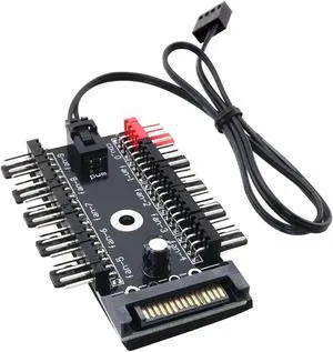 1PC PC Chassis Fan Hub CPU Cooling HUB Fan PWM Hub SATA Controller Speed Controller