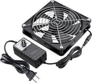 GDSTIME 140mm x 25mm 110V 220V AC Powered Fan with Speed Controller for DIY Cabinet Cooling Ventilation