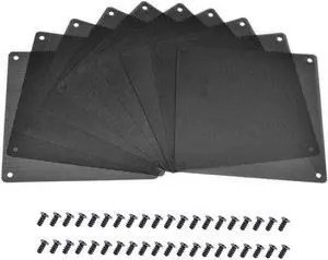 10 Pieces 120mm PC Cooler Fan Dust Filter Computer Fan Filter Black Dustproof Case Cover Computer Mesh with 40 Pieces of Screws