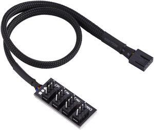 PWM Fan Hub, 4-Pin Computer CPU/Case Fan Power Multi Splitter Connector Cable Adapter for Computer Cooler Fans