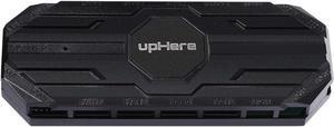 upHere 10-Port 6PIN SATA RGB Hub with 21-Key Remote Control/Splitter for 6-Pin Case Fans in Black-MBX10