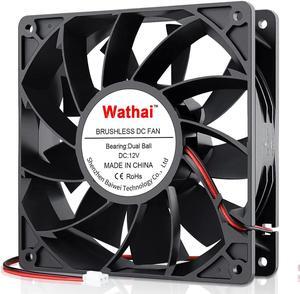 Wathai 140mm x 38mm 12V Dual Ball High Airflow 3000RPM DC Brushlss Cooling Computer Case Fan