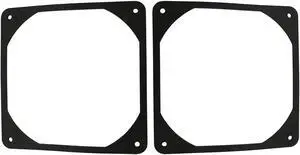 2pcs 120mm Black Antivibration Rubber Fan Gasket 120 x 120 mm 12cm Shock Absorption Pad for Computer PC Case, Black