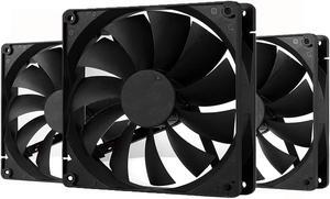 140mm Case Fan High Performance Standard Square PC Case Fan 4pin Connector 12V DC Computer CPU Case PWM Cooling Fan 1700RPM 3-Pack Black