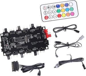 1Pcs ARGB Hub Controller Computer Case Fan Splitter 5V 3-Pin PWM Temperature Controller