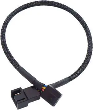 4-Pin PWM Fan Splitter Cable, Nylon Braided Adapter Computer PC Fan Power Extension Cable Converter for Computer Case 4-Pin/3-Pin Cooling Fan Cable 10.6" 27cm (1 to 1)