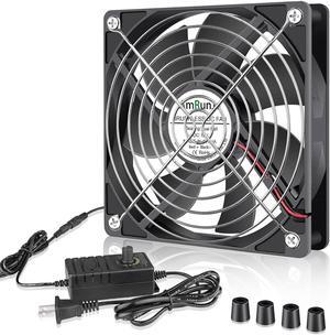 120mm x 25mm PC Computer Case Fan with AC Plug Variable Speed DIY for Biltong Box, Window Exhaust or Intake and Receiver DVR Playstation Xbox Cabinet Cooling