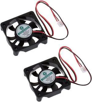 2PCS 5010 Silent Brushless Cooling Fan 2 pin Brushless 5CM Fans DC 12V 0.1A 50mm X 50mm X 10mm for Cool 3D Printers Parts PC Case CPU Cooler Sleeve Bearing 7 Blades
