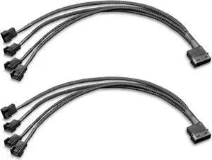 Molex to 3Pin / 4Pin Fan Adapter, Molex Fan Cable, 4Pin Molex (Actual 2-Pin) to 4 x Fan Splitter Cable, PC Fan Power Adapter Cable for 12V 3-Pin / 4-Pin PC Case Fans, 11.8in Molex to 3Pin / 4Pin Fan Adapter, Molex Fan Cable, 4Pin Molex (Actual 2-Pin) to 4 x Fan Splitter Cable, PC Fan Power Adapter Cable for 12V 3-Pin / 4-Pin PC Case Fans, 11.8in