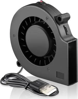 Wathai 75mm x 15mm Blower Fan 5V USB DC Brushless Turbo Small Computer Case Fan for Cooling Electronics, Hard Hat, Helmet, and DIY Projects