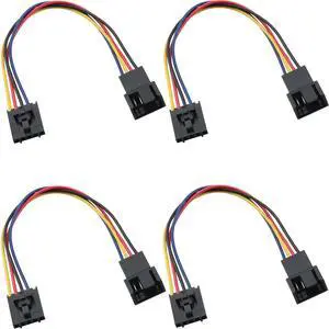 Fan Adapter Cable 4PCS 17.5cm/6.89inch 5 Pin to 4 Pin Fan Connector Converter Jack CPU Cooling Fan Extension Cable Wire