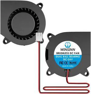 WINSINN 40mm Blower Fan 24V, 3D Printer Micro 24 Volt Fans Blower 4020 Dual Ball Bearing, Brushless Cooling 40mmx20mm 2PIN (Pack of 2Pcs)